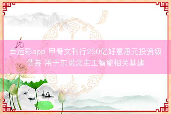 幸运彩app 甲骨文刊行250亿好意思元投资级债券 用于东说念主工智能相关基建