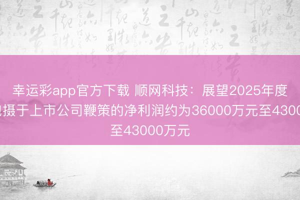 幸运彩app官方下载 顺网科技：展望2025年度达成包摄于上市公司鞭策的净利润约为36000万元至43000万元