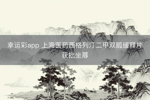 幸运彩app 上海医药西格列汀二甲双胍缓释片获批坐蓐