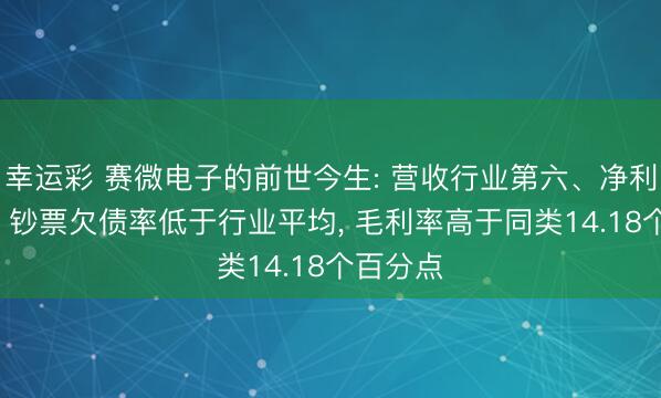 幸运彩 赛微电子的前世今生: 营收行业第六、净利润第二， 钞票欠债率低于行业平均， 毛利率高于同类14.18个百分点