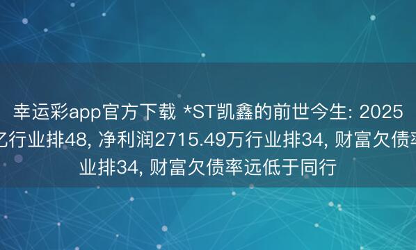 幸运彩app官方下载 *ST凯鑫的前世今生: 2025年营收2.08亿行业排48， 净利润2715.49万行业排34， 财富欠债率远低于同行