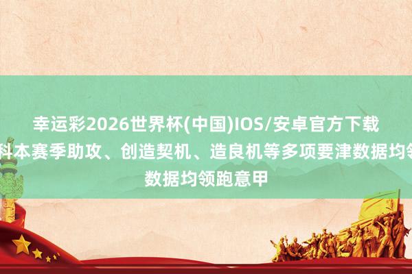 幸运彩2026世界杯(中国)IOS/安卓官方下载 迪马尔科本赛季助攻、创造契机、造良机等多项要津数据均领跑意甲