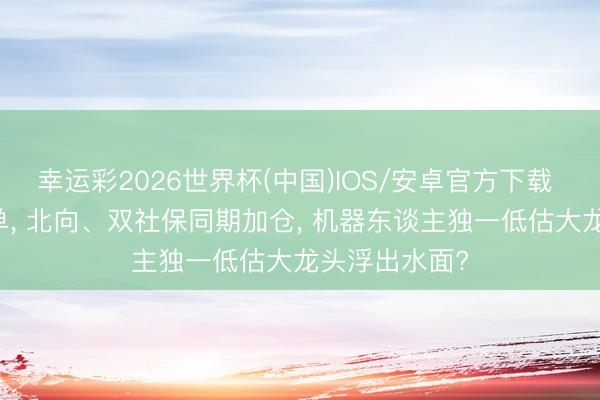 幸运彩2026世界杯(中国)IOS/安卓官方下载 手捏27亿订单， 北向、双社保同期加仓， 机器东谈主独一低估大龙头浮出水面?