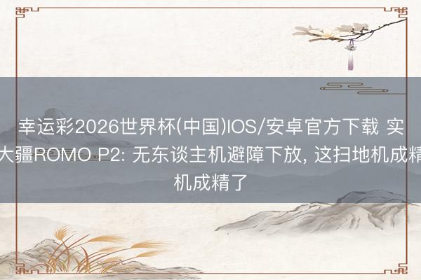 幸运彩2026世界杯(中国)IOS/安卓官方下载 实测大疆ROMO P2: 无东谈主机避障下放， 这扫地机成精了