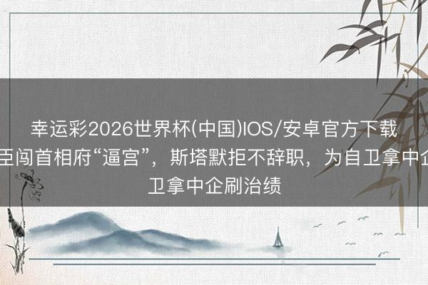 幸运彩2026世界杯(中国)IOS/安卓官方下载 内阁大臣闯首相府“逼宫”，斯塔默拒不辞职，为自卫拿中企刷治绩
