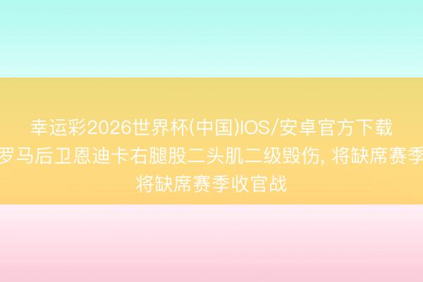 幸运彩2026世界杯(中国)IOS/安卓官方下载 意媒: 罗马后卫恩迪卡右腿股二头肌二级毁伤， 将缺席赛季收官战