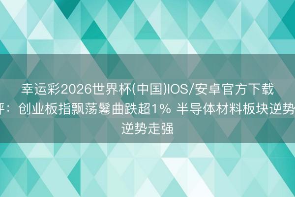 幸运彩2026世界杯(中国)IOS/安卓官方下载 收评：创业板指飘荡鬈曲跌超1% 半导体材料板块逆势走强